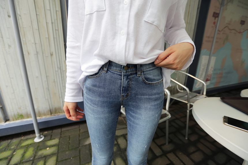 Women Jeans Pants Ash Blue Boots Cut Span Jeans Co